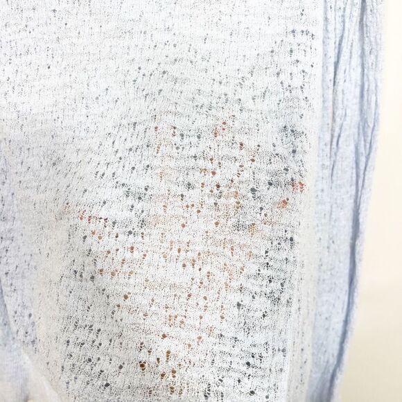 J.jill Women Blue Open-Knit Tunic Scoop Neck Top Cotton Breathable Size Medium - Picture 6 of 9